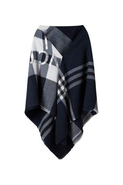 Checkered scarf with metallic foil print