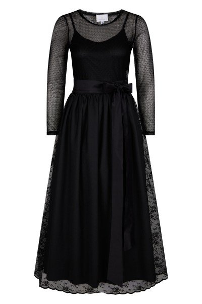 Long, elegant lace dress with petticoat