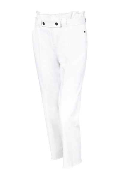Fashionable trousers made of stretchy twill fabric with a soft wash finish