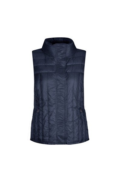 Lightweight down waistcoat with fashionable stand-up collar