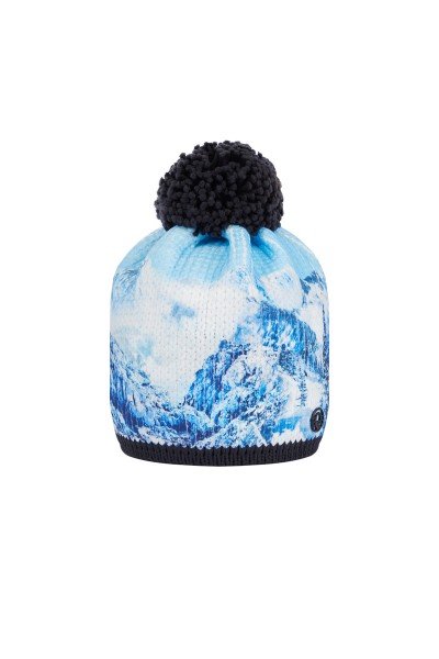  Sporty chunky knit hat with mountain print