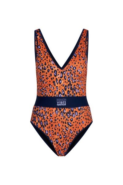 Cup B swimsuit with a V-neckline