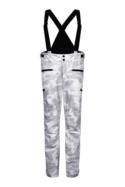Casual 4 way stretch ski pants with cargo pockets and camouflage all-over print