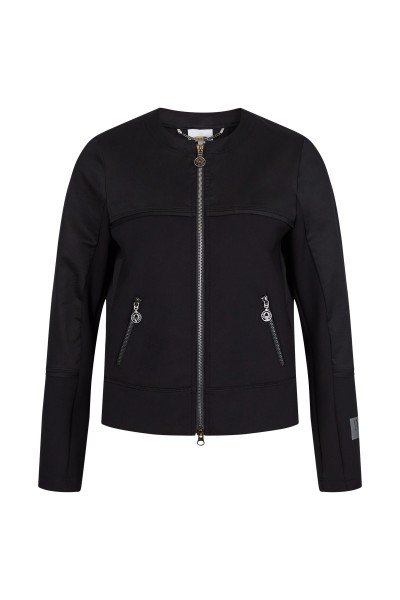Tolle modische Chanel-Jacke mit sportivem Materialmix