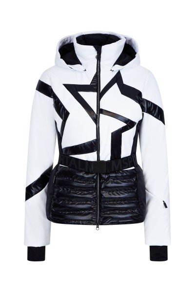 Ski jacket with star pattern and belt