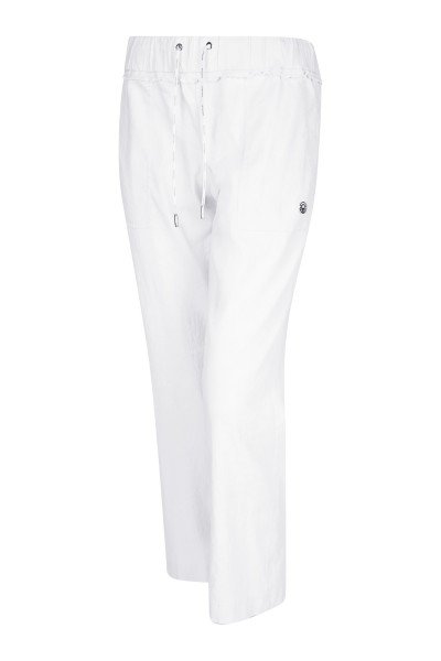 Linen trousers with patch pockets