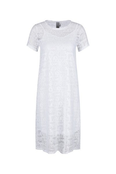 High-quality lace midi dress with short sleeves and slip