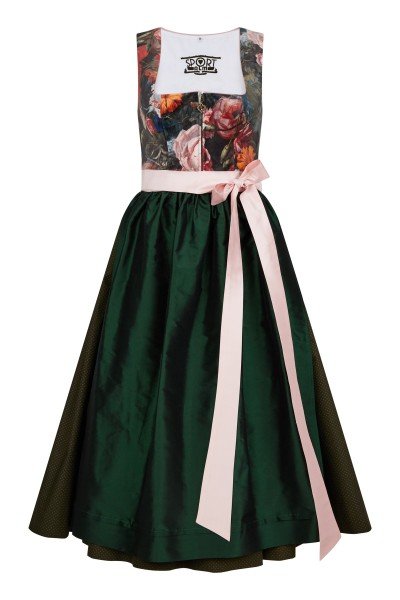 Beautiful velvet dirndl with a picturesque rose print