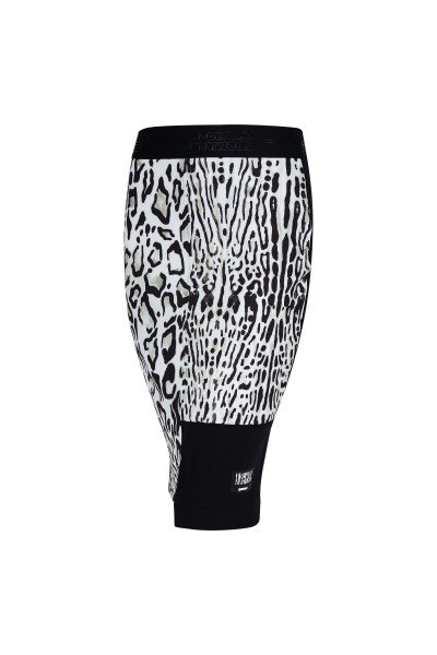 Trendy stretch skirt from patched animal prints