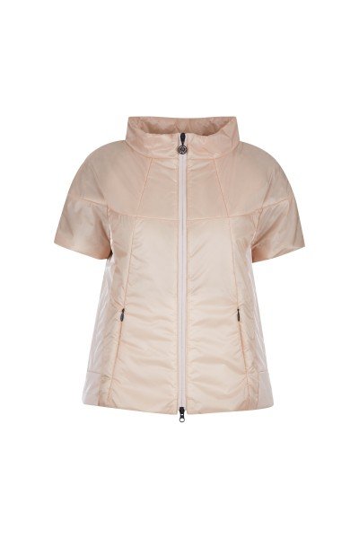 Fashionable padded nylon vest in modern A-shape