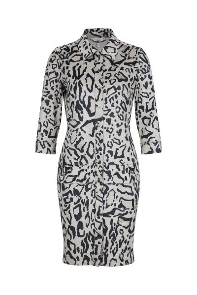 Fashionable animal print shirt blouse dress with lovely details