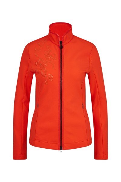 Slim fleece jacket with small stand-up collar