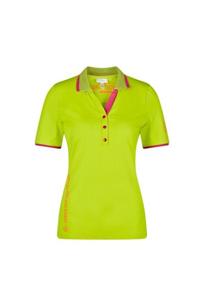 Classic polo shirt in a special mix of materials and trendy transfer print