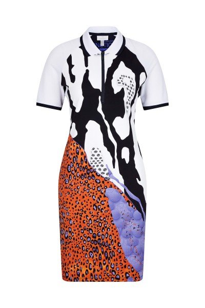 Trendy golf dress made of printed scuba jersey