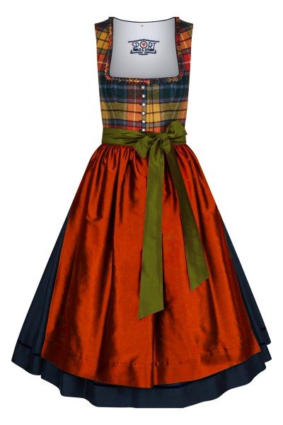  Beautiful dirndl in an exciting check mix with handmade hearts