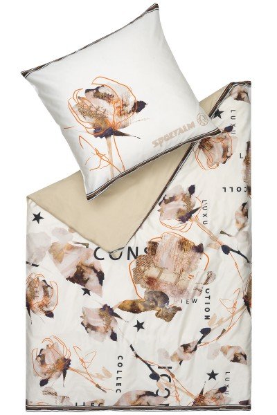 Bed linen with modern rose print 135x200