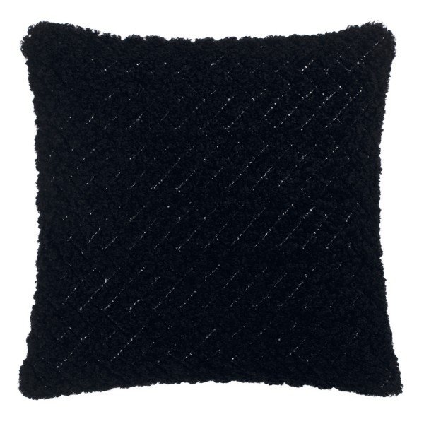 Decorative cushion cover made of micro teddy with a quilted diamond pattern