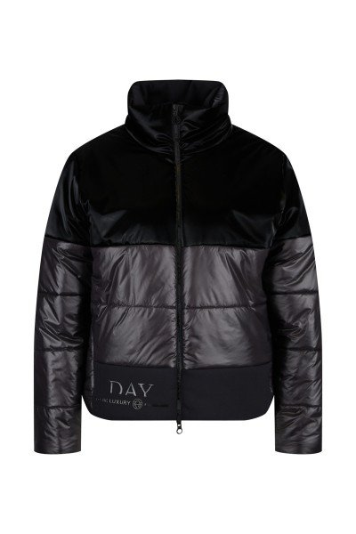 Padded short jacket in a fashionable mix of materials