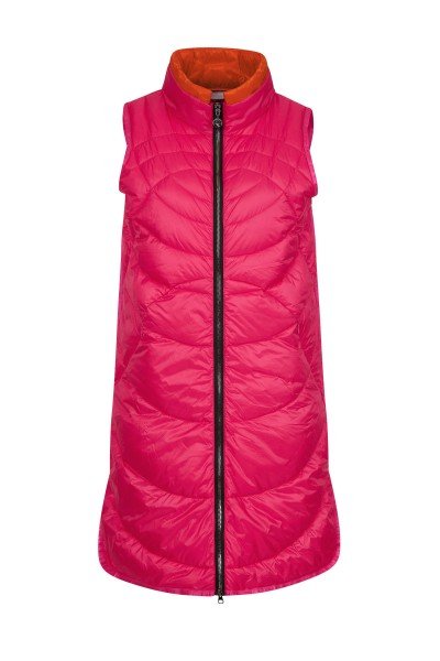 Casual long vest with down filling and innovative stitching