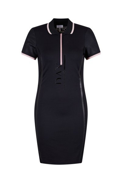 Golf dress made of interesting material mix with contrast stripes