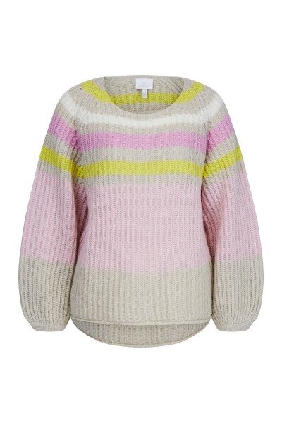 Knitted jumper with block stripes
