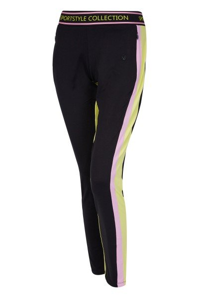 Jersey golf pants with inserts in contrasting colors