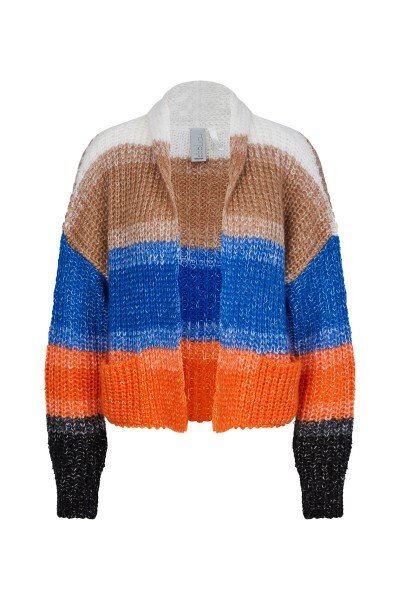 Chunky knit jacket with colour gradient