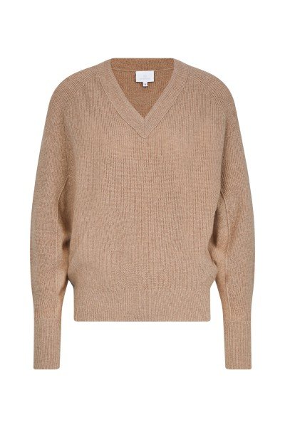 Wool cashmere V neck sweater