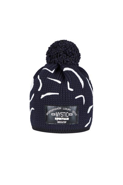Chunky knit hat with all-over collection motif print
