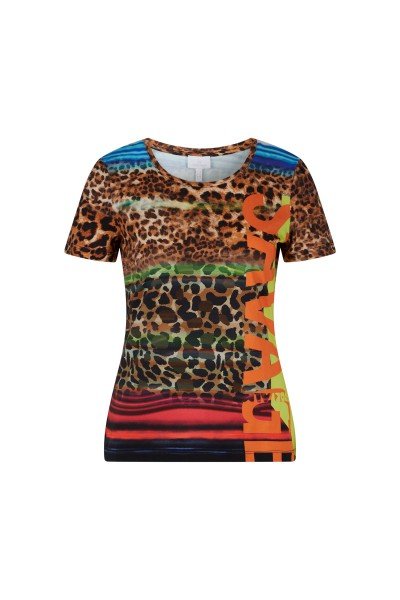 Short sleeve shirt with colourful all-over print
